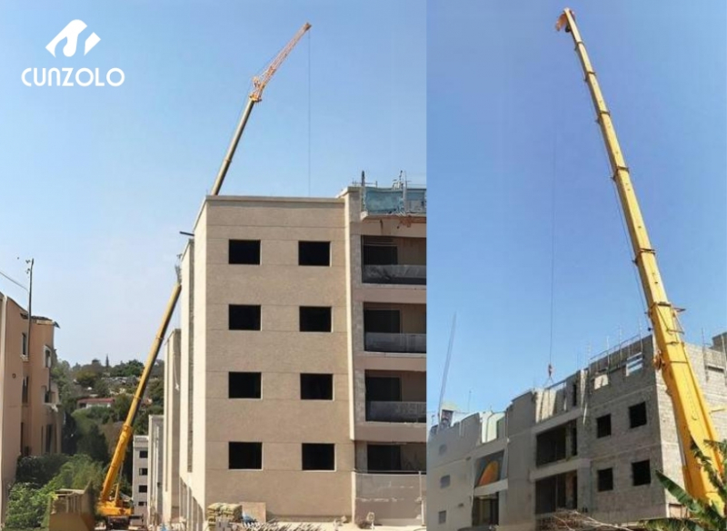 A equipe da Cunzolo e o Guindaste Liebherr estiveram em ação na construção de prédios em Vinhedo-SP. 