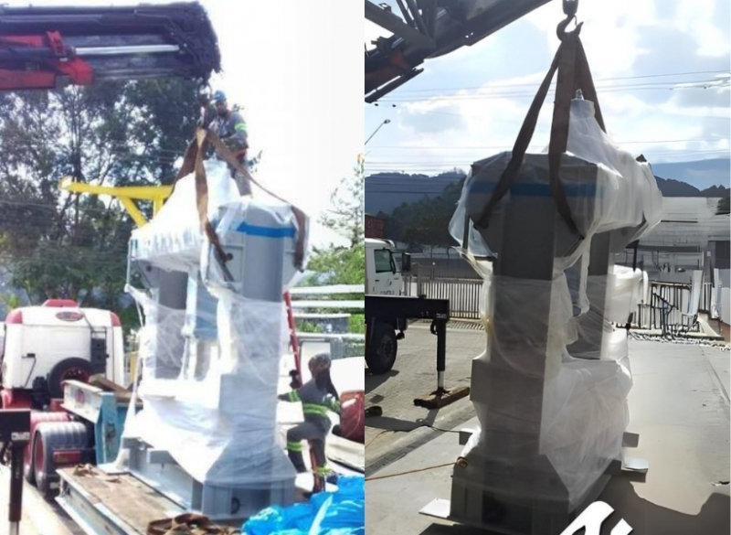 A Cunzolo realizou uma Operação de Transporte e Movimentação de Peça com Guindaste na cidade de Itapevi-SP.
