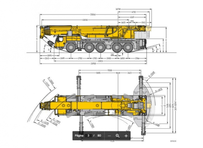 O Guindaste Rodoviário Telescópico Liebherr LTM 1250-5.1 é caracterizado por enormes capacidades de carga. Foi desenvolvido para obter a capacidade máxima de carga com o peso disponível de um guindaste móvel de 5 eixos. 