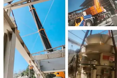 Guindaste para montagem de britador e equipamentos industriais