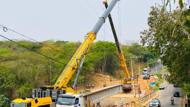 Içamento de vigas para pontes, passarelas e viadutos com equipamentos Cunzolo